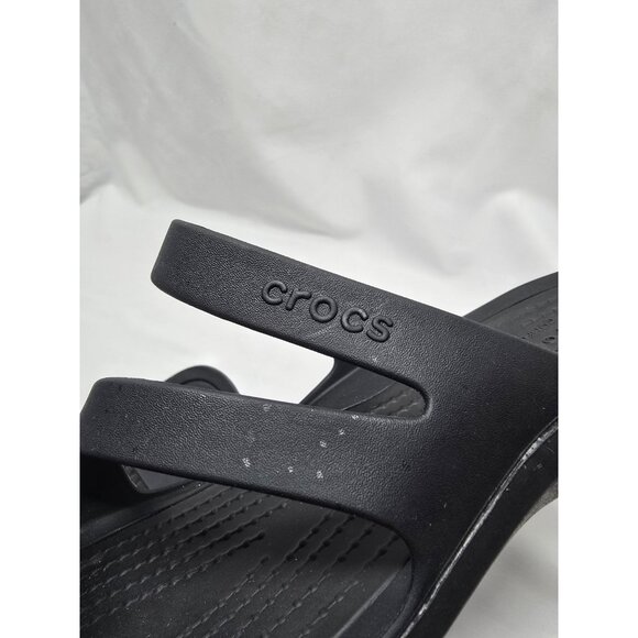 Crocs Swift water Seasonal Sandal Slide Lightweight All Black Size 8 - Picture 12 of 15